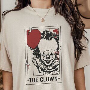 Red Fright Night The Clown Tarot Card Sand T Shirt